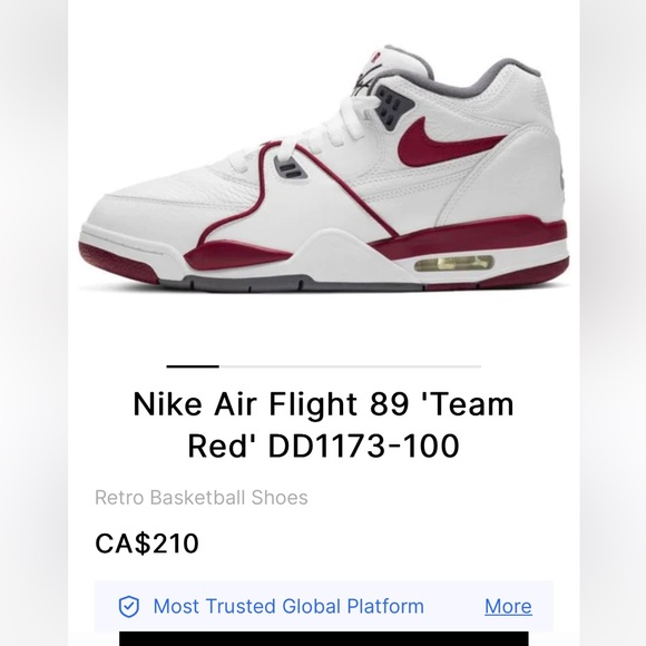 Nike Air Flight 89 'Team Red' - Picture 2 of 7